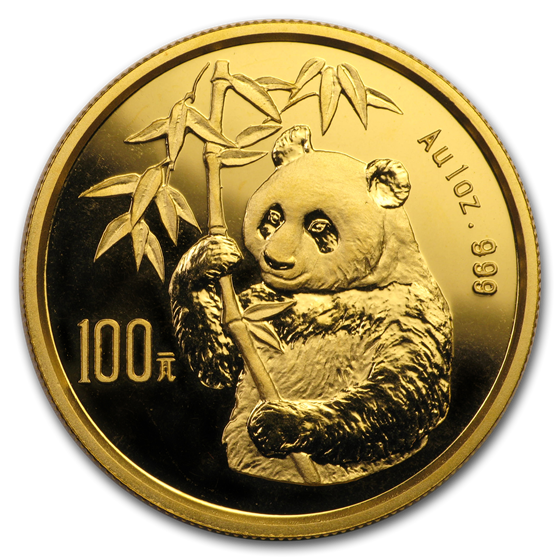1995 China 1 oz Gold Panda Small Date BU (In Capsule) 1995 China 1 oz Gold Panda Small Date BU (In Capsule)